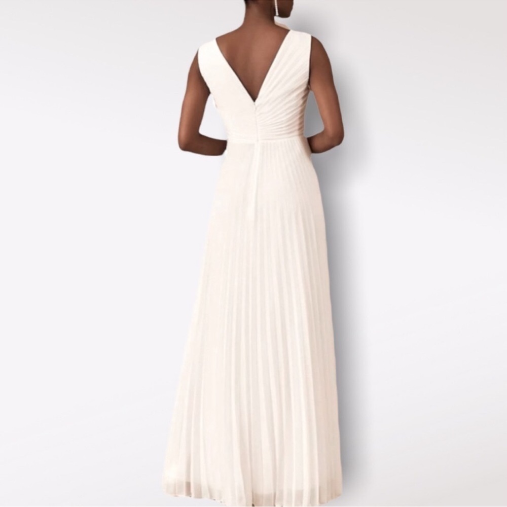 BHLDN x Badgley Mischka Sloane Size 6 Ivory Pleated Maxi Wedding Dress - Picture 5 of 13